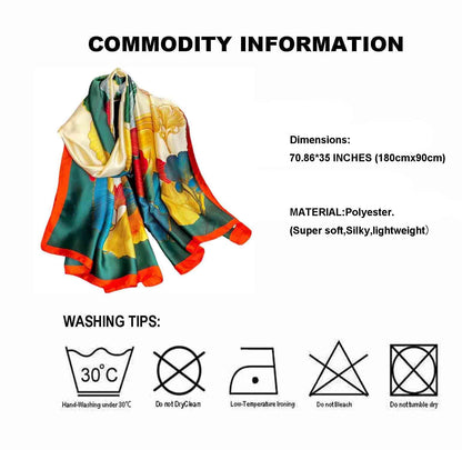 Acotavie Scarfs for Women Dressy Fashion Scarves Long Floral Pattern Scarf