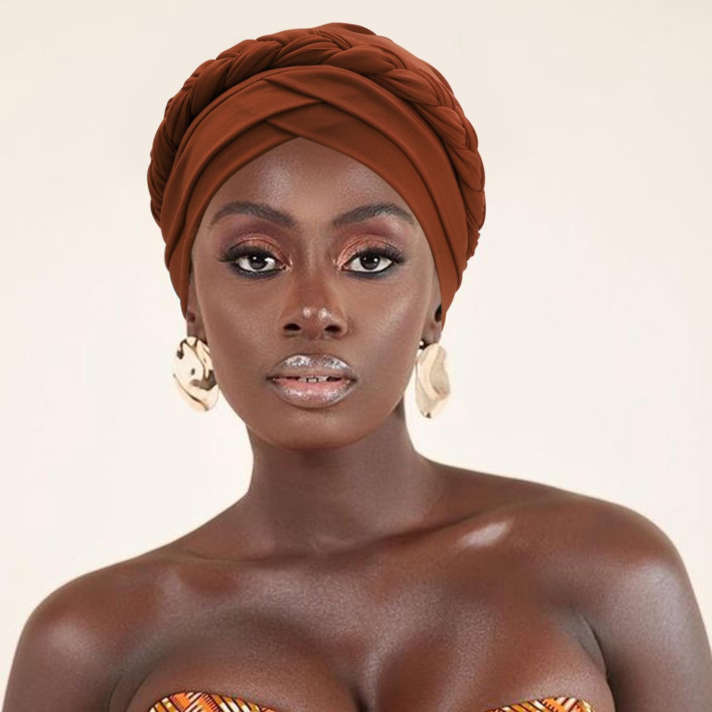 African Women Turban Caps Pre-Tied Twisted Turbans Head Scarf for Women Hair Wraps Cover Beanie Cancer Chemo Headwear