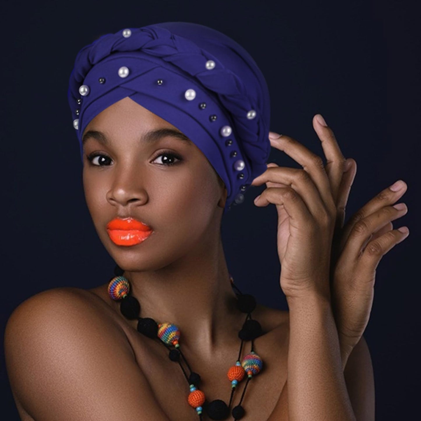African Women Turban Caps Pre-Tied Twisted Turbans Head Scarf for Women Hair Wraps Cover Beanie Cancer Chemo Headwear