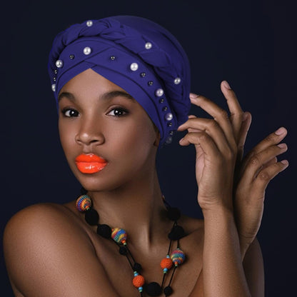 African Women Turban Caps Pre-Tied Twisted Turbans Head Scarf for Women Hair Wraps Cover Beanie Cancer Chemo Headwear