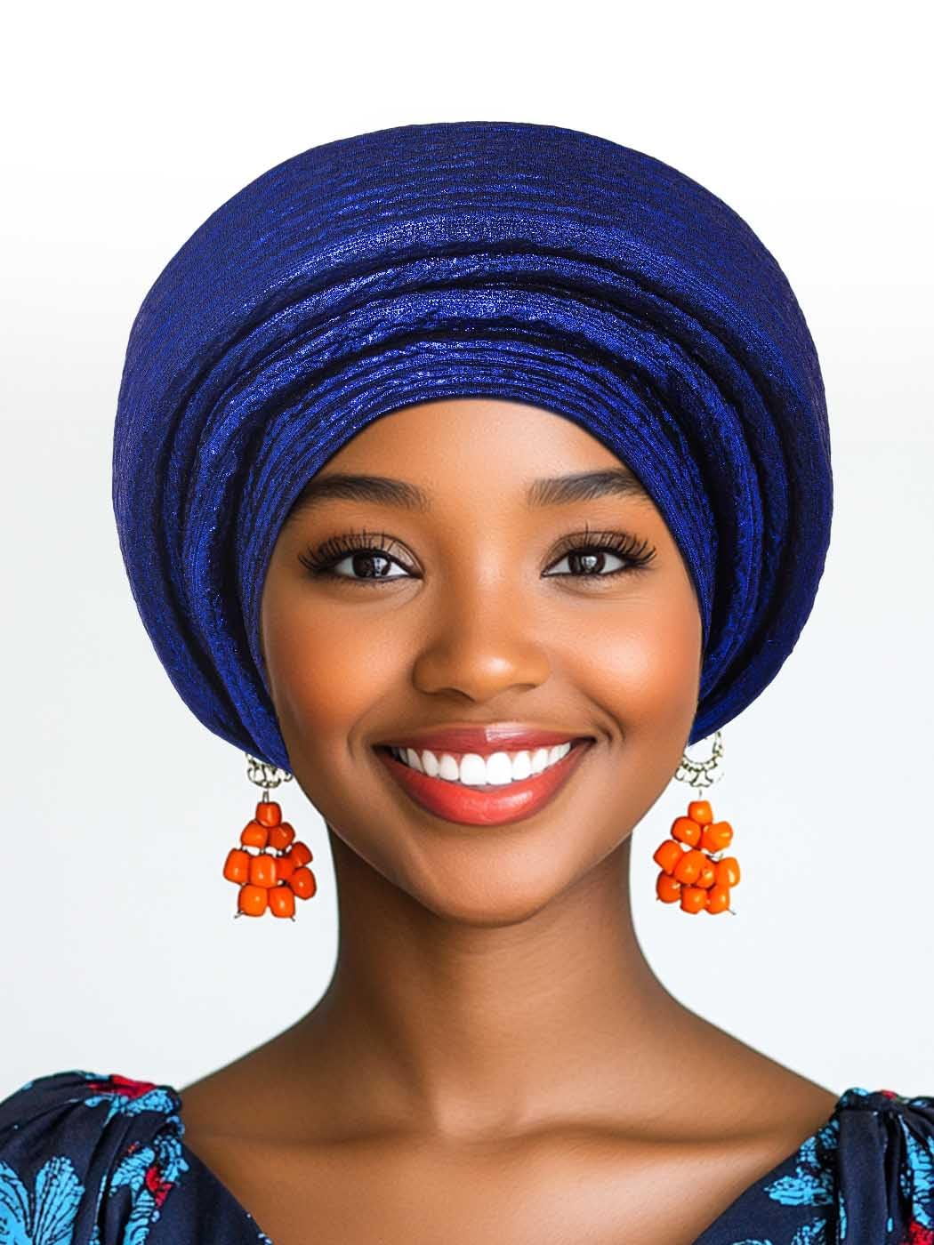 Woeoe African Head Wraps for Black Women Gold Pre Tied Headdress Wedding Turban Hats