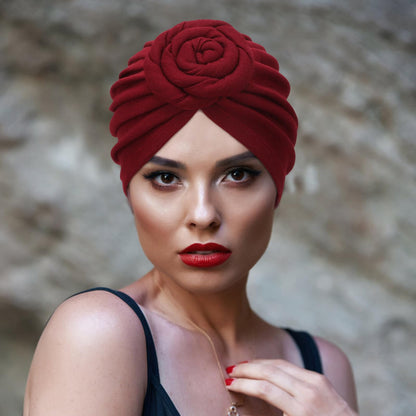 DRESHOW 5 Pack Knotted Headwraps for Women African Turban Pre-Knotted Beanie Headwraps Hair Covers