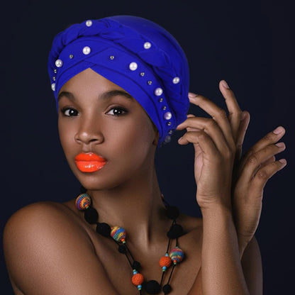 African Women Turban Caps Pre-Tied Twisted Turbans Head Scarf for Women Hair Wraps Cover Beanie Cancer Chemo Headwear