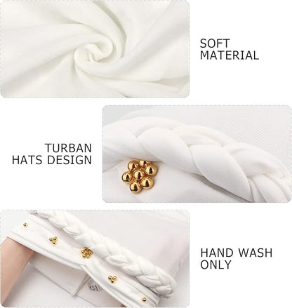 African Women Turban Caps Pre-Tied Twisted Turbans Head Scarf for Women Hair Wraps Cover Beanie Cancer Chemo Headwear