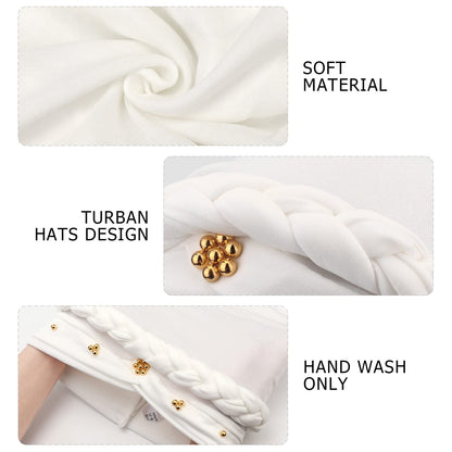 African Women Turban Caps Pre-Tied Twisted Turbans Head Scarf for Women Hair Wraps Cover Beanie Cancer Chemo Headwear