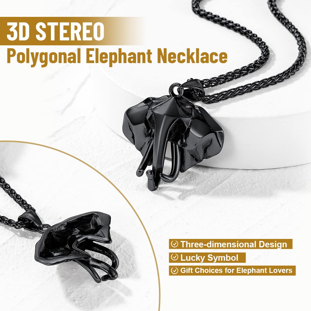 GOLDCHIC JEWELRY Africa Map Necklace for Men, Stainless Steel African Tribal/Egyptian Eye of Horus/I LOVE AFRICA/Elephant Map Hiphop Jewelry Unisex with 22'+2'Adjustable Chain