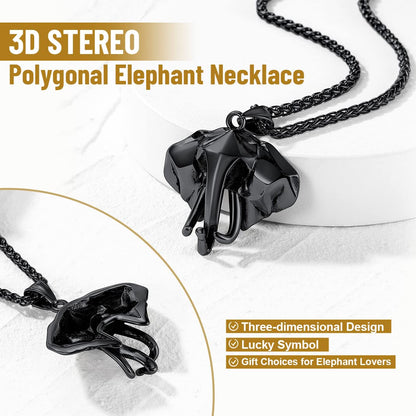 GOLDCHIC JEWELRY Africa Map Necklace for Men, Stainless Steel African Tribal/Egyptian Eye of Horus/I LOVE AFRICA/Elephant Map Hiphop Jewelry Unisex with 22'+2'Adjustable Chain