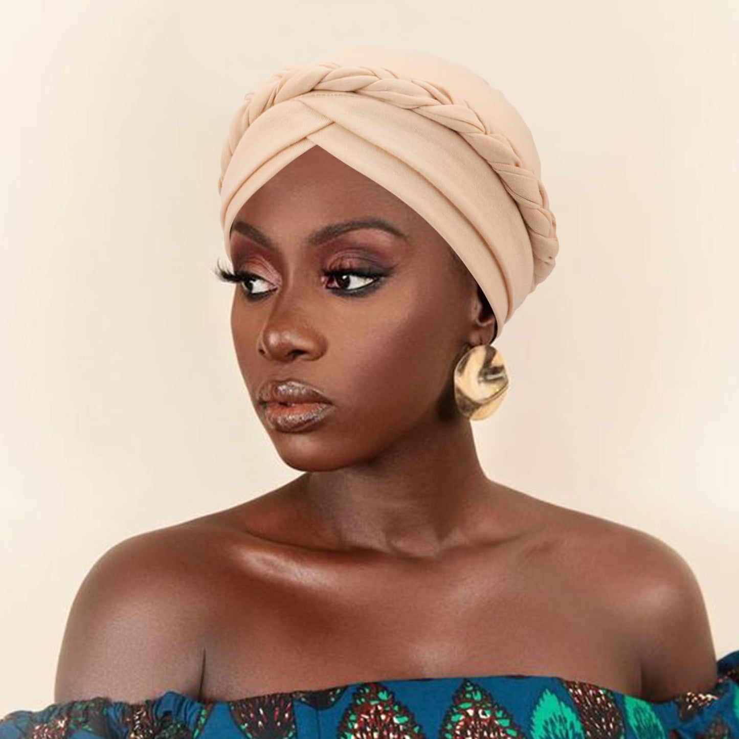 African Women Turban Caps Pre-Tied Twisted Turbans Head Scarf for Women Hair Wraps Cover Beanie Cancer Chemo Headwear