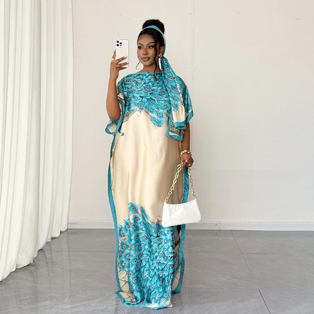 Moo Moos for Women Kaftan Dresses+Scarf for Women Plus Size Bathing Suit Cover up Caftan Maxi Beach Dresses
