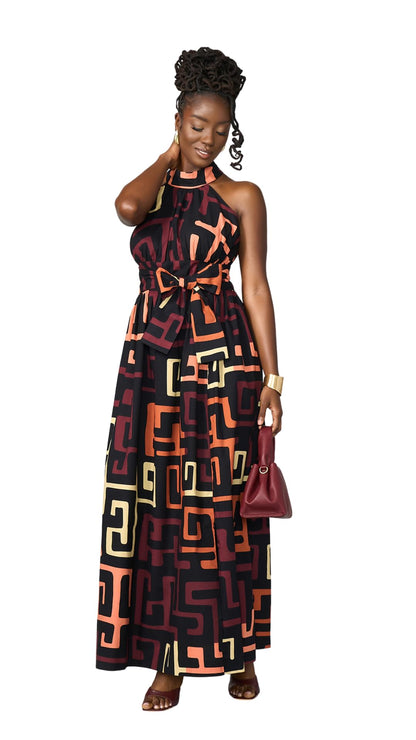 D'IYANU | Ronke African Print Dress for Women – Elegant African Attire – Ankara & Kente Dress in Regular & Plus Sizes