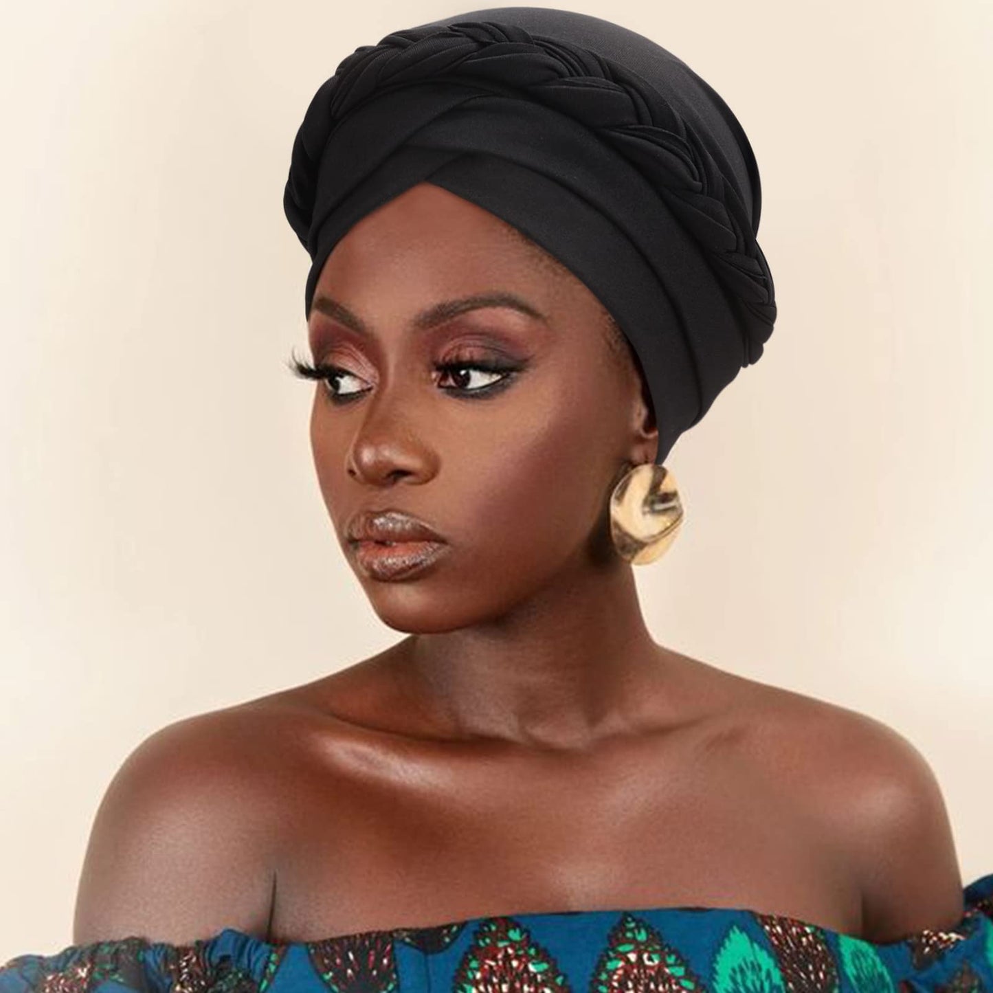 African Women Turban Caps Pre-Tied Twisted Turbans Head Scarf for Women Hair Wraps Cover Beanie Cancer Chemo Headwear