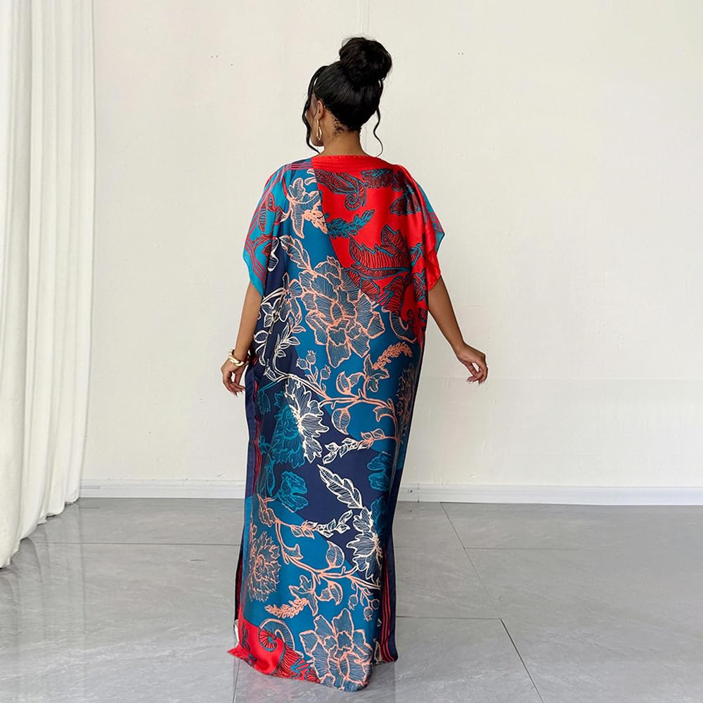Moo Moos for Women Kaftan Dresses+Scarf for Women Plus Size Bathing Suit Cover up Caftan Maxi Beach Dresses