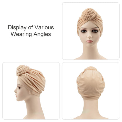 DRESHOW 5 Pack Knotted Headwraps for Women African Turban Pre-Knotted Beanie Headwraps Hair Covers