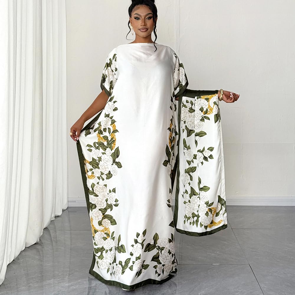 Moo Moos for Women Kaftan Dresses+Scarf for Women Plus Size Bathing Suit Cover up Caftan Maxi Beach Dresses