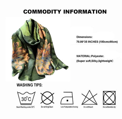 Acotavie Scarfs for Women Dressy Fashion Scarves Long Floral Pattern Scarf