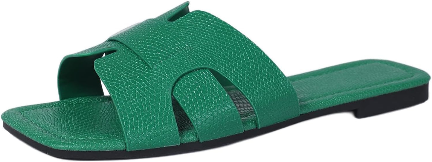 Women's Dressy Casual Flat Sandals, Elegant Comfortable Slip-On Slides with Textured Upper, Versatile Dressy Style for Everyday Wear (Copy) (Copy) (Copy)