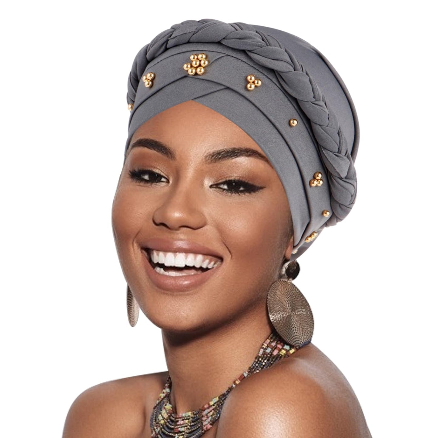 African Women Turban Caps Pre-Tied Twisted Turbans Head Scarf for Women Hair Wraps Cover Beanie Cancer Chemo Headwear
