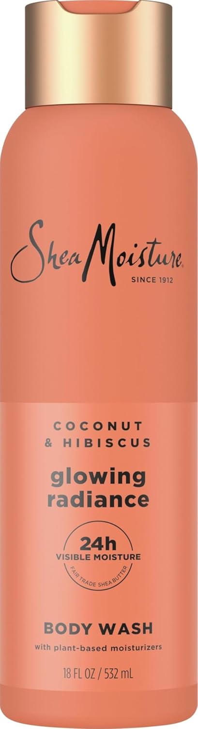 SheaMoisture African Black Soap Body Wash Calm and clearing body wash for 24H Visible Moisture for Healthy, Glowing 18 Oz