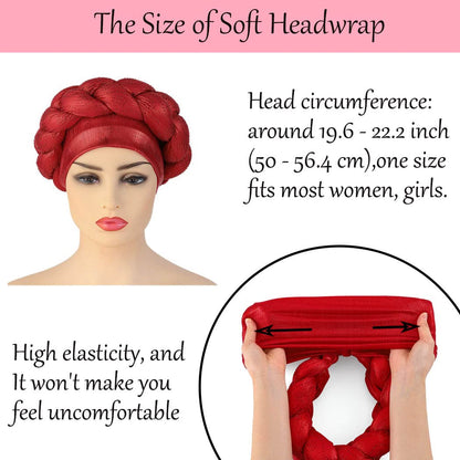 Woeoe African Headwrap Gold Braided Turbans for Women