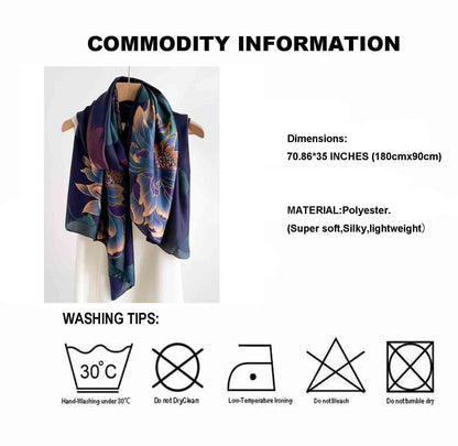 Acotavie Scarfs for Women Dressy Fashion Scarves Long Floral Pattern Scarf