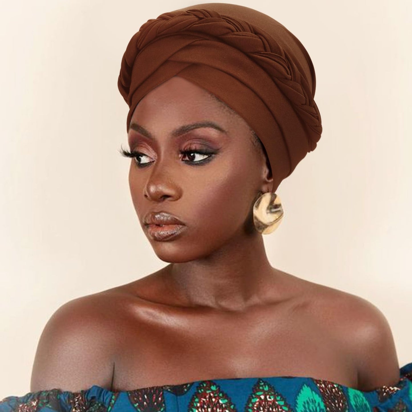 African Women Turban Caps Pre-Tied Twisted Turbans Head Scarf for Women Hair Wraps Cover Beanie Cancer Chemo Headwear