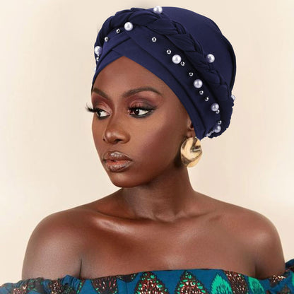 African Women Turban Caps Pre-Tied Twisted Turbans Head Scarf for Women Hair Wraps Cover Beanie Cancer Chemo Headwear