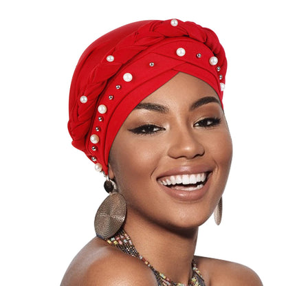 African Women Turban Caps Pre-Tied Twisted Turbans Head Scarf for Women Hair Wraps Cover Beanie Cancer Chemo Headwear