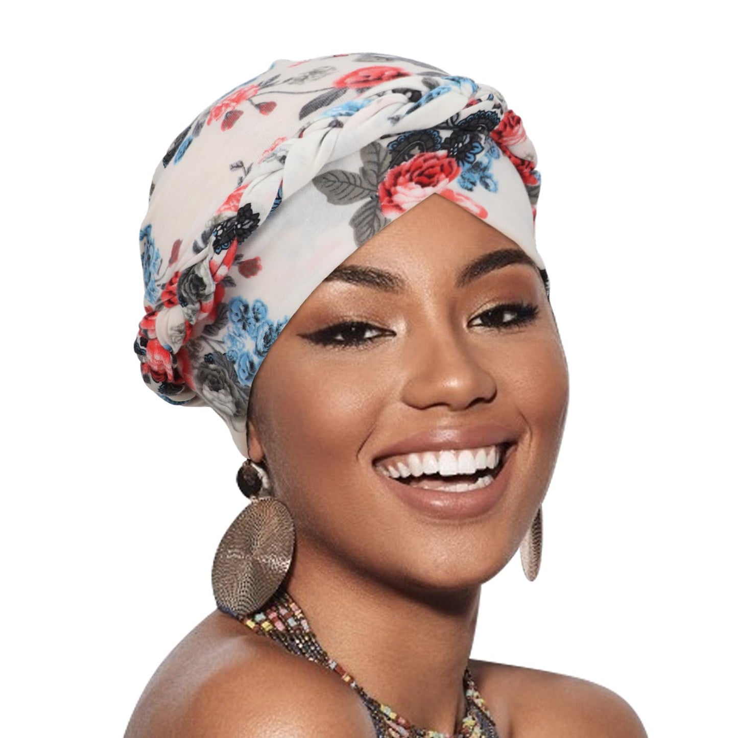 African Women Turban Caps Pre-Tied Twisted Turbans Head Scarf for Women Hair Wraps Cover Beanie Cancer Chemo Headwear