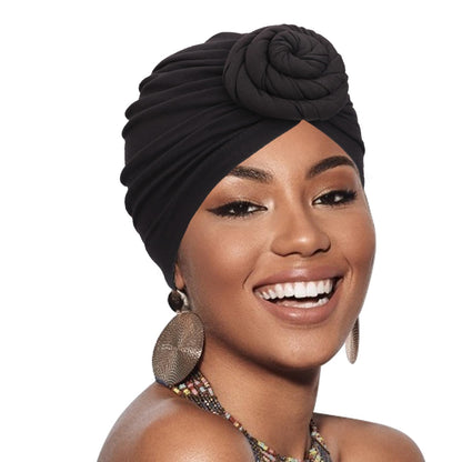 African Women Turban Caps Pre-Tied Twisted Turbans Head Scarf for Women Hair Wraps Cover Beanie Cancer Chemo Headwear