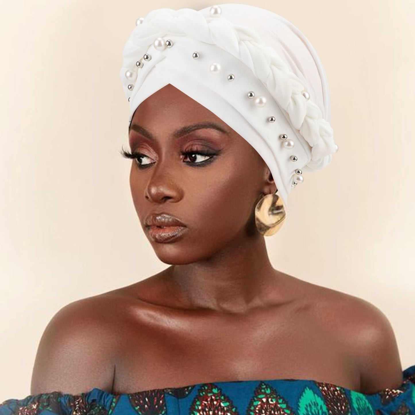 African Women Turban Caps Pre-Tied Twisted Turbans Head Scarf for Women Hair Wraps Cover Beanie Cancer Chemo Headwear