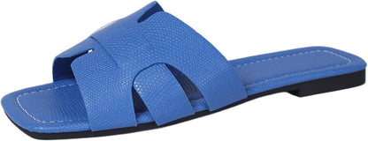 Women's Dressy Casual Flat Sandals, Elegant Comfortable Slip-On Slides with Textured Upper, Versatile Dressy Style for Everyday Wear (Copy)