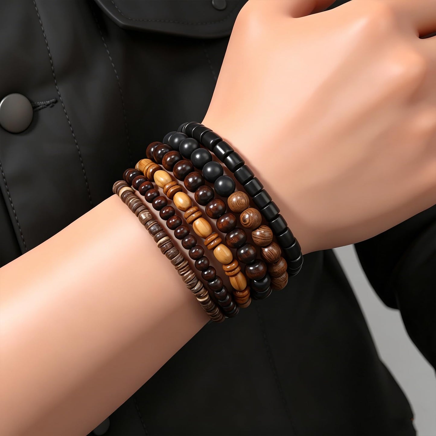 Gothic Bracelet Adjustable Punk Braided Leather Multilayer Grunge Set Bracelets Emo Metal Cuff Wrap Bangles Meaningful Gift