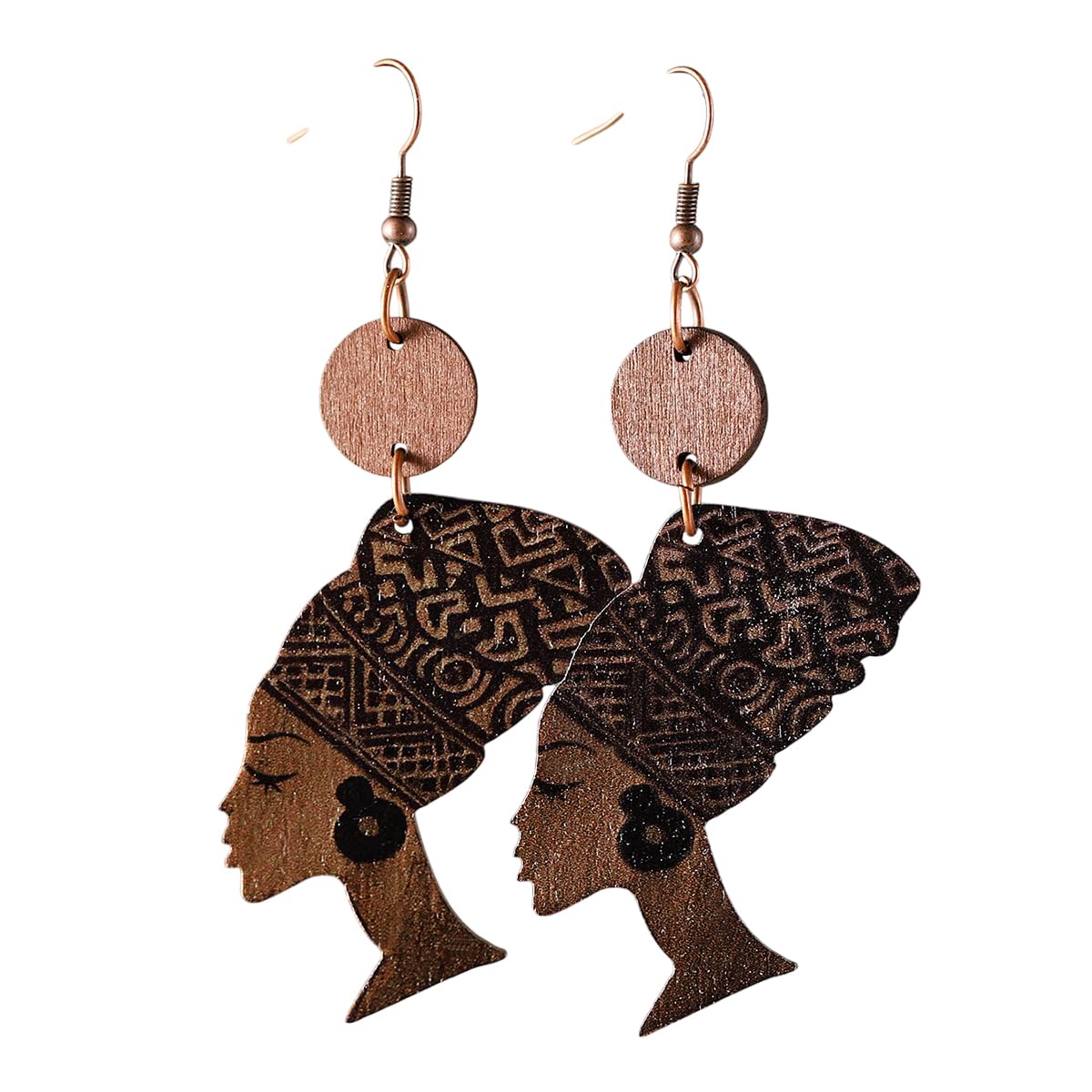 Bohemia Natural Wooden African Earrings for Women Black History African Map Earrings Ethnic Style Juneteenth Celebration Jewelry