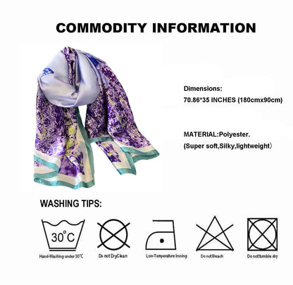 Acotavie Scarfs for Women Dressy Fashion Scarves Long Floral Pattern Scarf