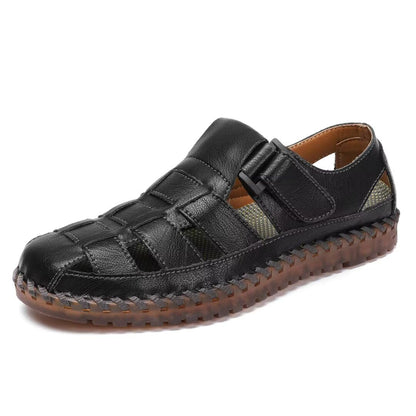 Shaire Men'S Sandals Outdoor Leather Closed Toe Beach Shoes