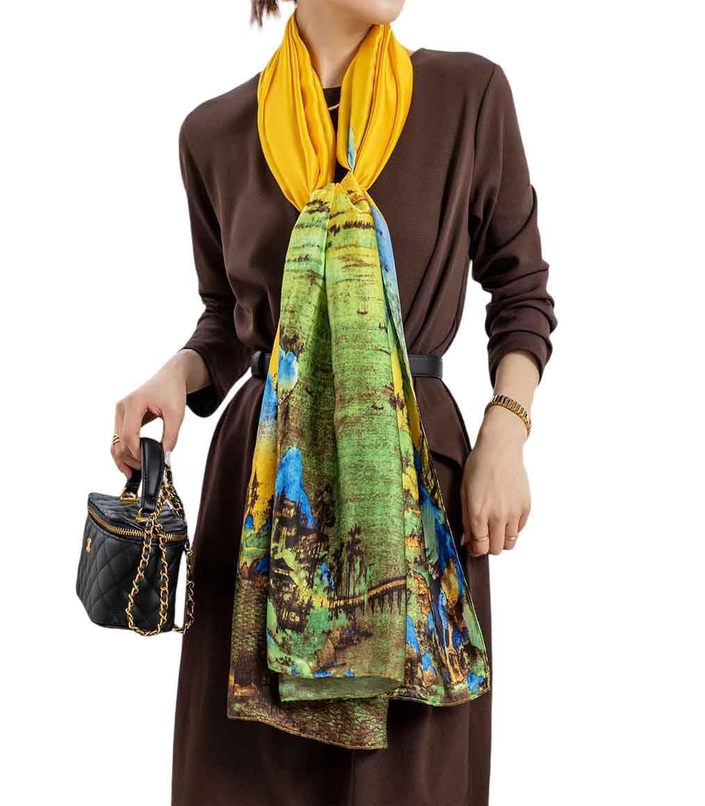 Acotavie Scarfs for Women Dressy Fashion Scarves Long Floral Pattern Scarf