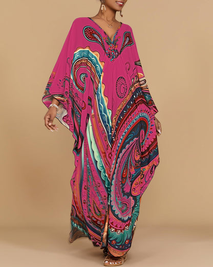Bsubseach Moo Moos for Women Batwing Sleeve Kaftan Dresses with Pockets