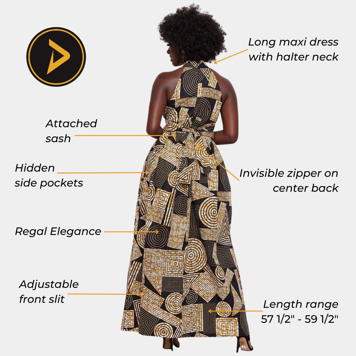 D'IYANU | Ronke African Print Dress for Women – Elegant African Attire – Ankara & Kente Dress in Regular & Plus Sizes