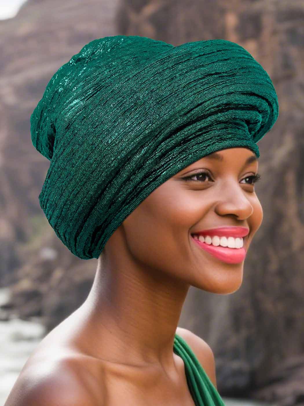 Woeoe African Head Wraps for Black Women Gold Pre Tied Headdress Wedding Turban Hats