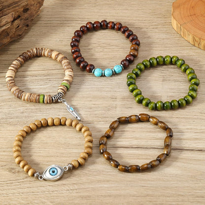 Gothic Bracelet Adjustable Punk Braided Leather Multilayer Grunge Set Bracelets Emo Metal Cuff Wrap Bangles Meaningful Gift