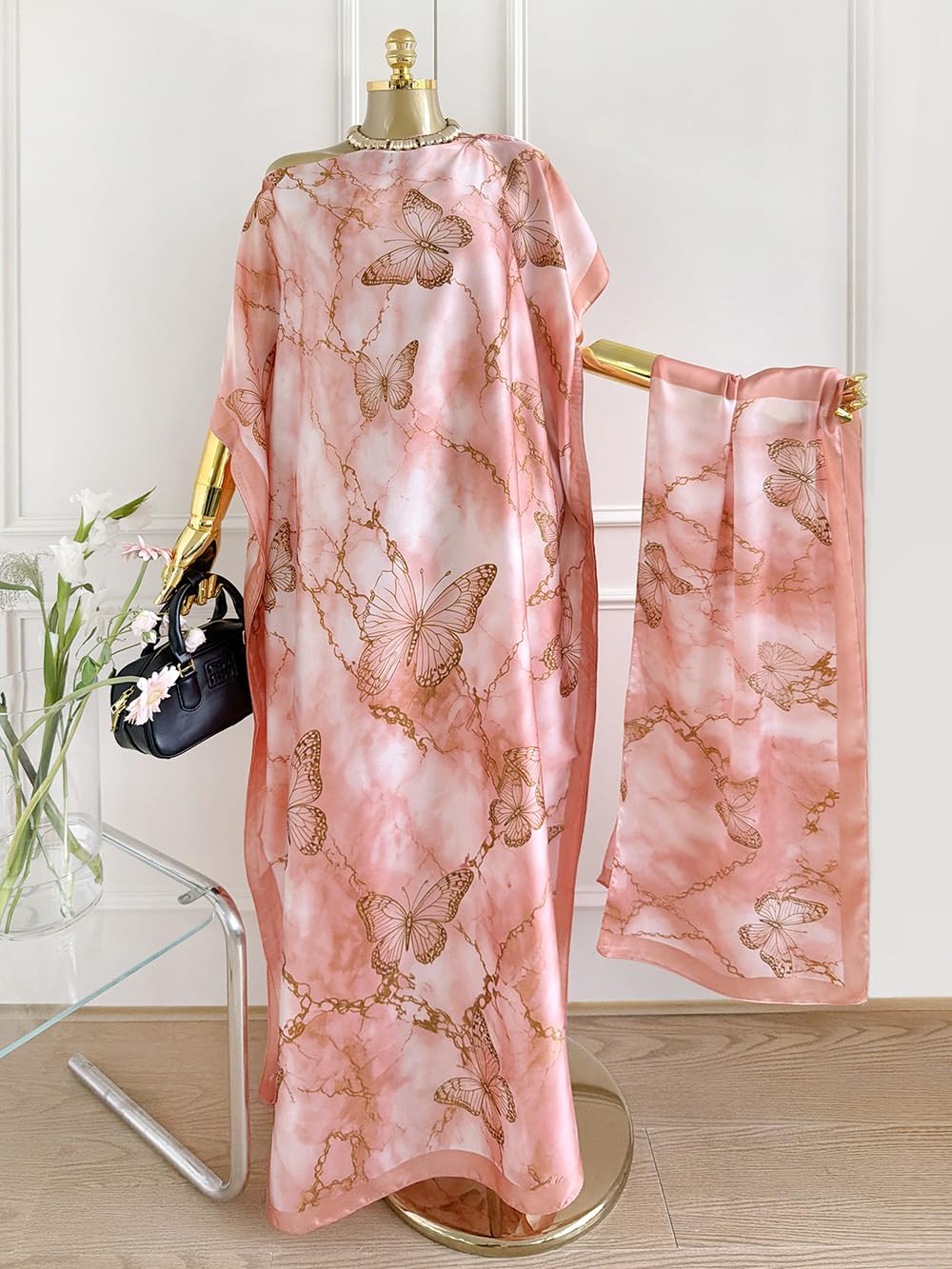 Moo Moos for Women Kaftan Dresses+Scarf for Women Plus Size Bathing Suit Cover up Caftan Maxi Beach Dresses