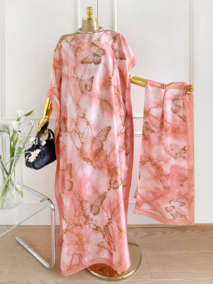 Moo Moos for Women Kaftan Dresses+Scarf for Women Plus Size Bathing Suit Cover up Caftan Maxi Beach Dresses