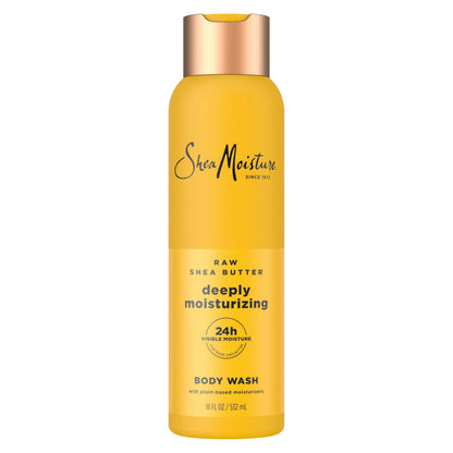 SheaMoisture African Black Soap Body Wash Calm and clearing body wash for 24H Visible Moisture for Healthy, Glowing 18 Oz