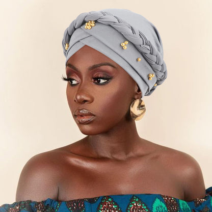 African Women Turban Caps Pre-Tied Twisted Turbans Head Scarf for Women Hair Wraps Cover Beanie Cancer Chemo Headwear