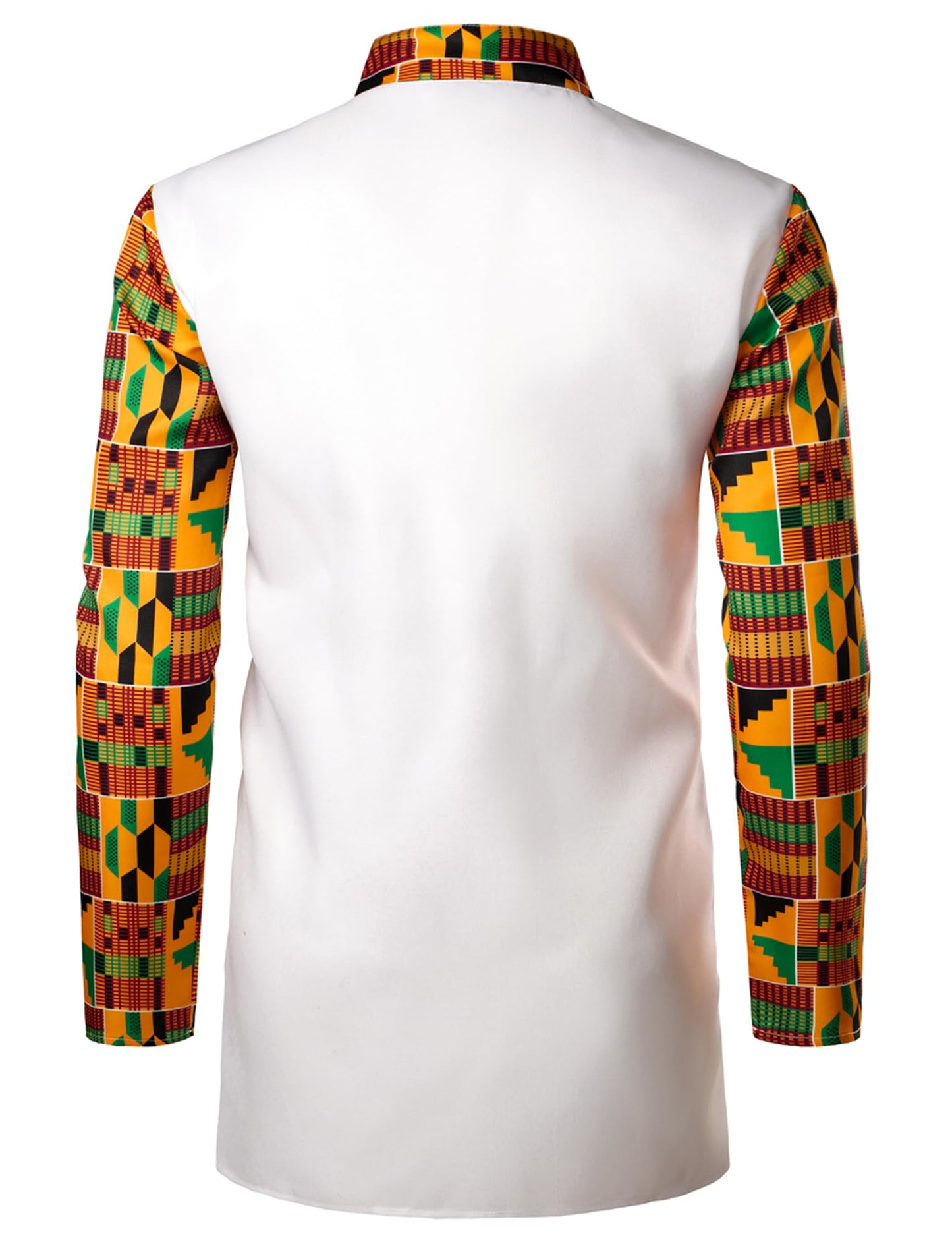 LucMatton Men's 2 Piece Outfits Long Sleeve Button Down African Dashiki Shirts and Pants Set Traditional Ethnic Suits