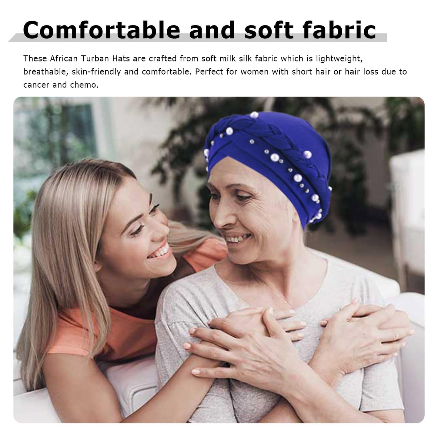 African Women Turban Caps Pre-Tied Twisted Turbans Head Scarf for Women Hair Wraps Cover Beanie Cancer Chemo Headwear