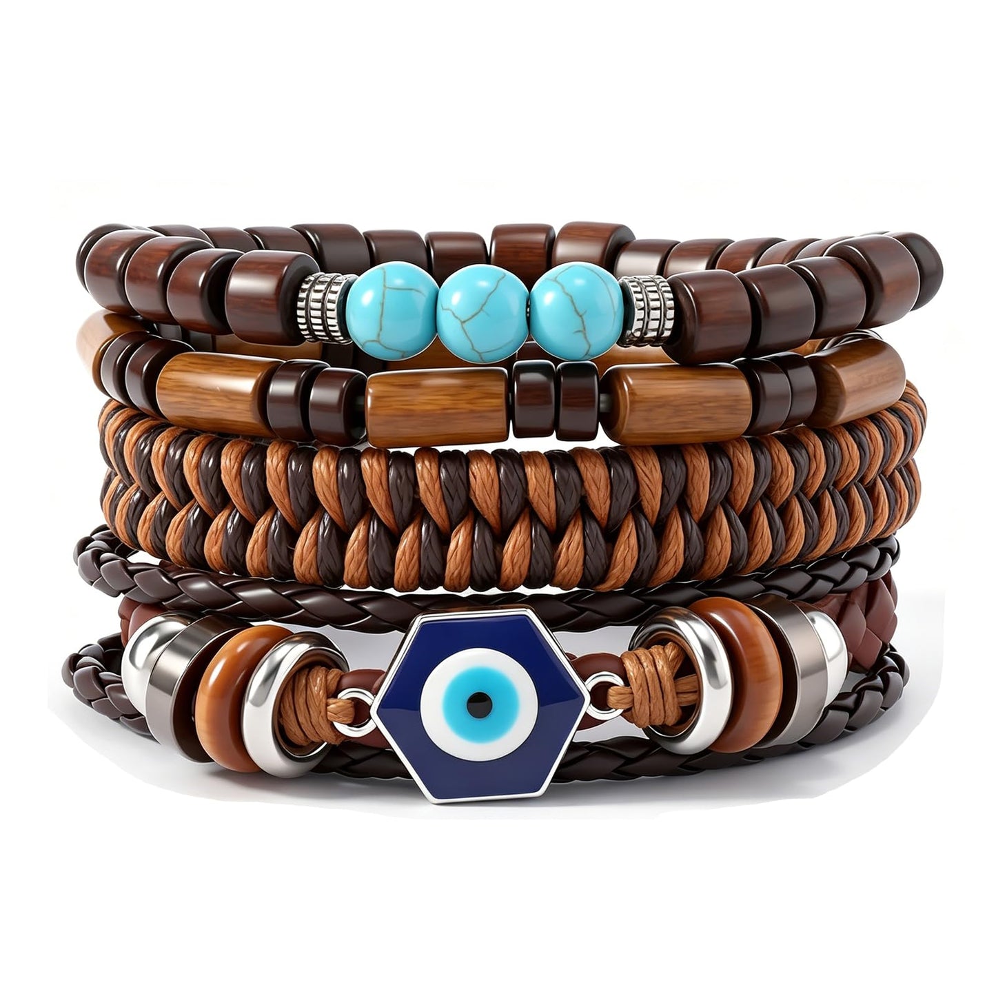 Gothic Bracelet Adjustable Punk Braided Leather Multilayer Grunge Set Bracelets Emo Metal Cuff Wrap Bangles Meaningful Gift