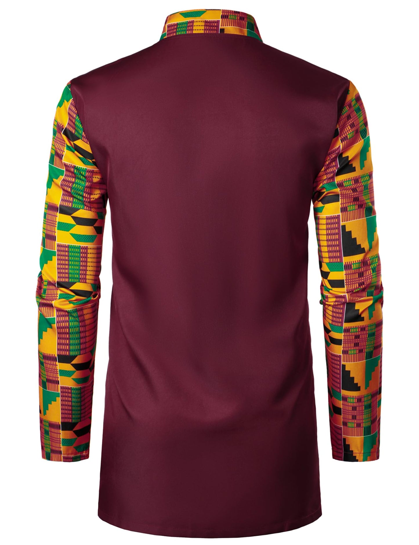 LucMatton Men's 2 Piece Outfits Long Sleeve Button Down African Dashiki Shirts and Pants Set Traditional Ethnic Suits