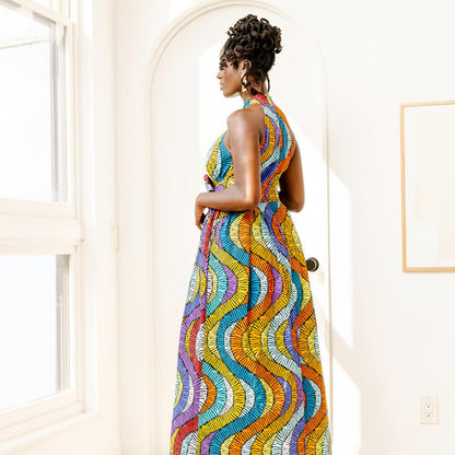 D'IYANU | Ronke African Print Dress for Women – Elegant African Attire – Ankara & Kente Dress in Regular & Plus Sizes