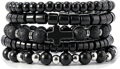 Gothic Bracelet Adjustable Punk Braided Leather Multilayer Grunge Set Bracelets Emo Metal Cuff Wrap Bangles Meaningful Gift